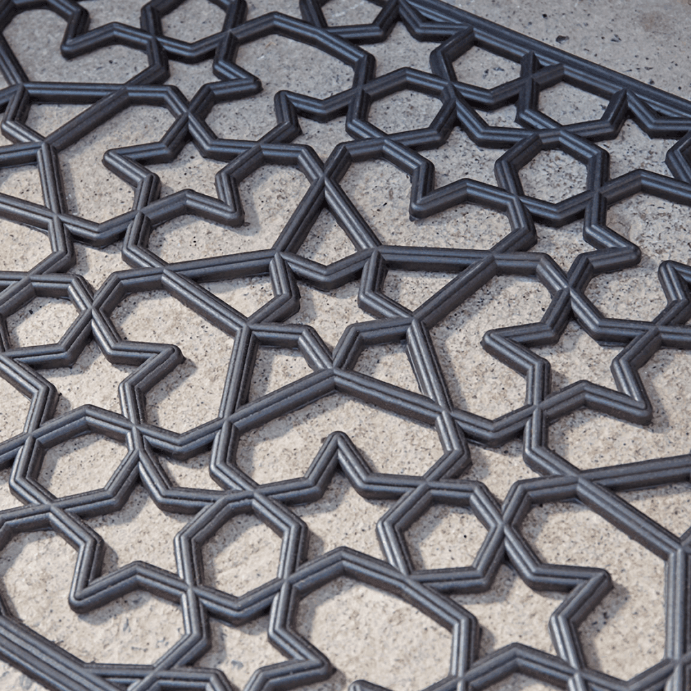 Star Rubber Doormat, Black