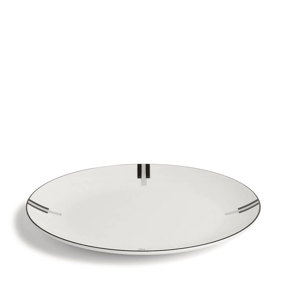 Luxe Graphite Dinner Plate, Black & White