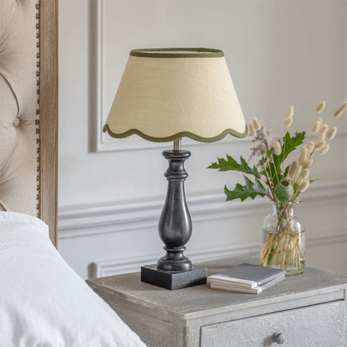Image showing the Fraser Tapered Table Lamp, Black Mango Wood product.
