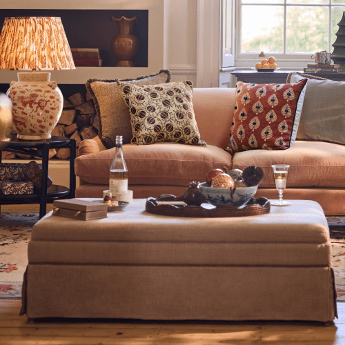 Image showing the Aston Ottoman, Wild Oats Herringbone product.