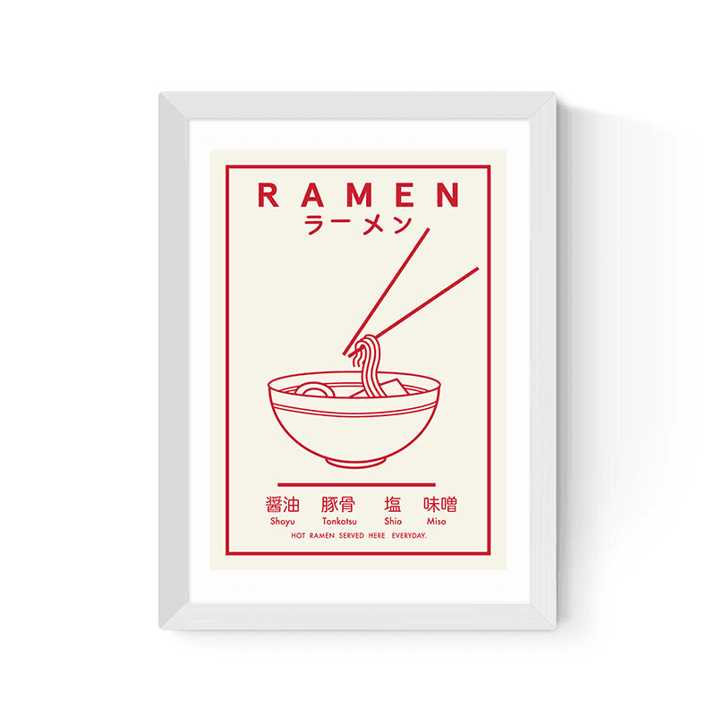 Violet Studio Ramen Framed Print, Red