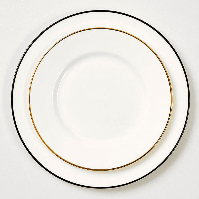 Dessert Plate, Black Rim
