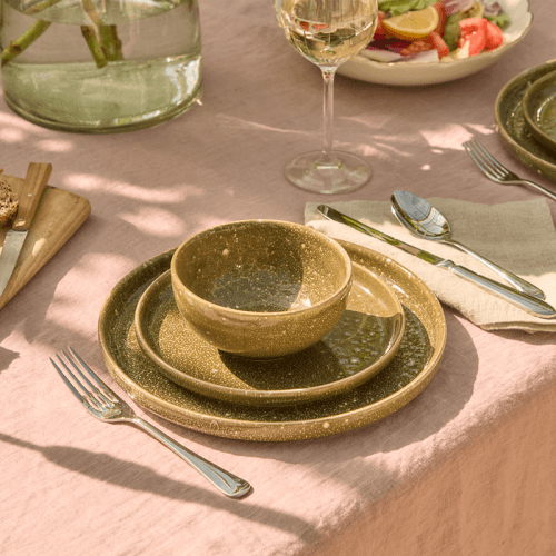 Image showing the Pujol Set of 12 Dinnerware Set, Green product.