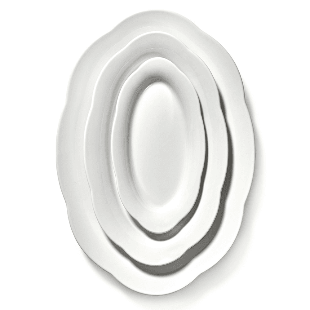Silhouette by Sergio Herman Set of 2 High Oval Plates, White