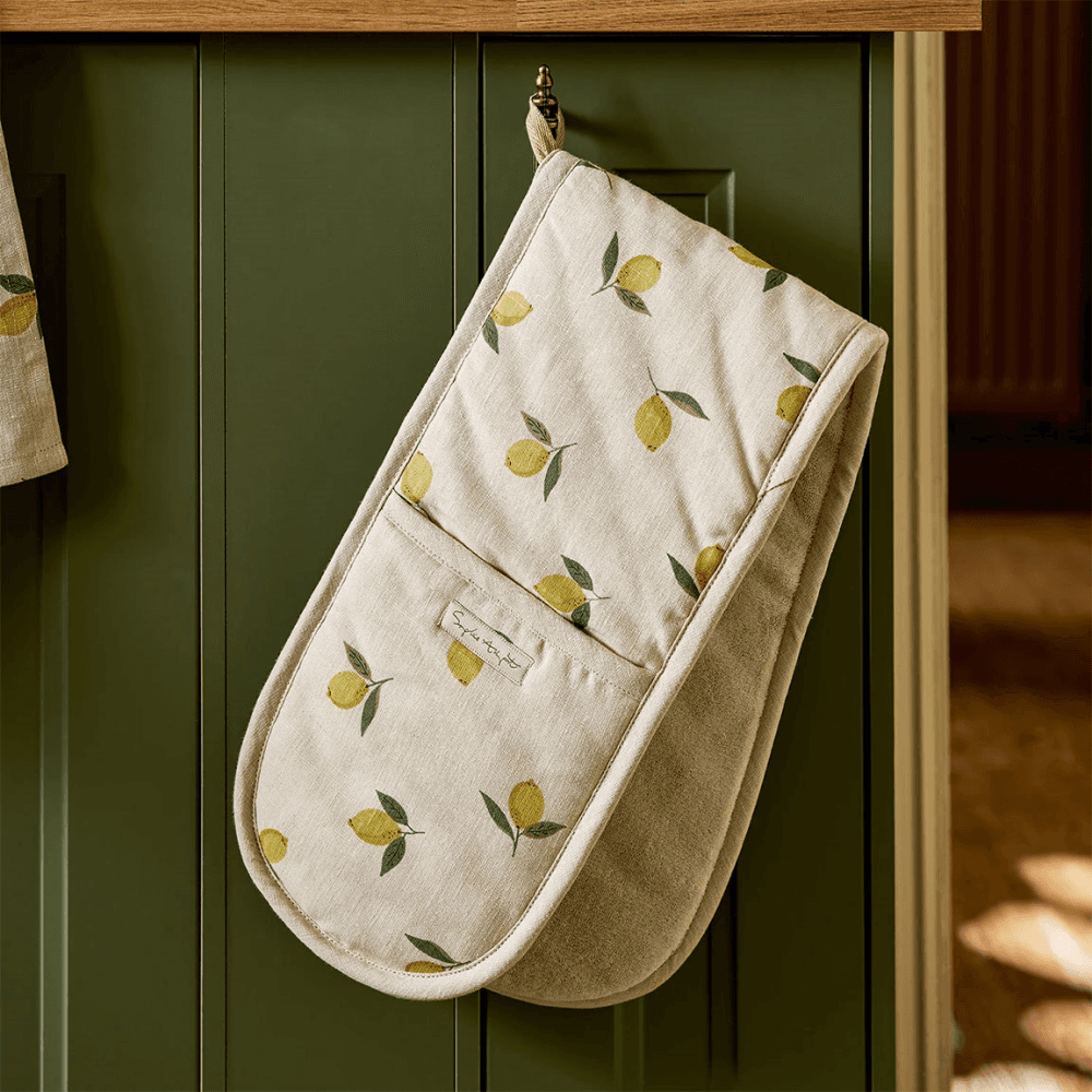 Lemons Double Oven Glove, Natural