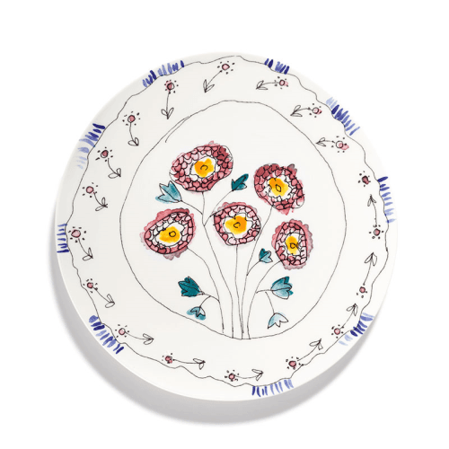 Image showing the Midnight Flowers by Marni Set of 2 Serving Plates, Anemone Milk product.