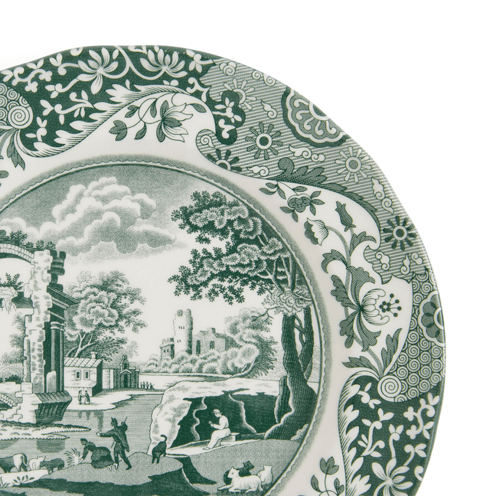 Heritage Italian Set of 4 Tea Plates, Green