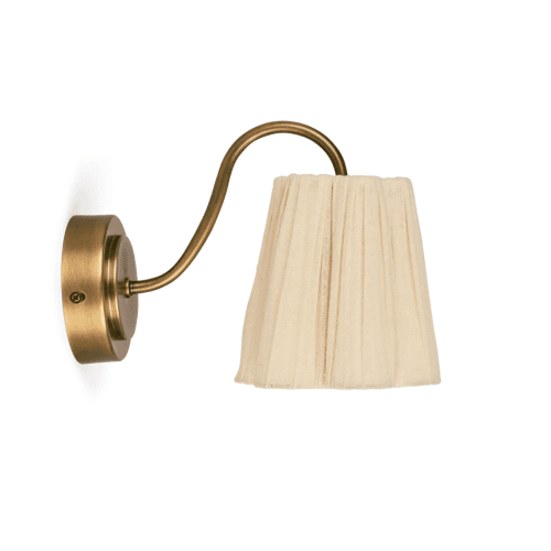 Image showing the Cecile Gathered Linen Wall Light, 19 x 24cm, Natural product.