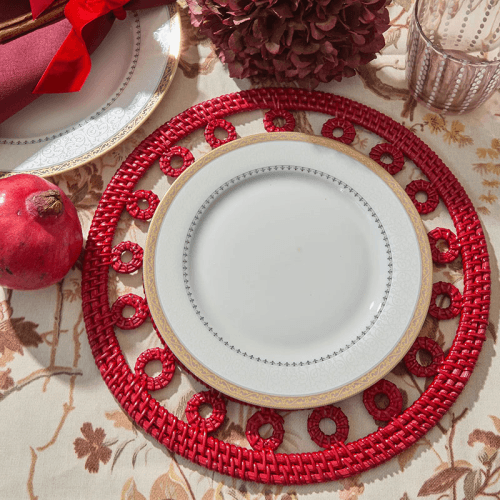 Image showing the Columbus Set of 4 Placemats, Red product.
