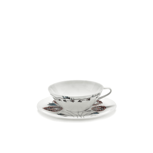 Image showing the Midnight Flowers by Marni Set of 2 Coffee Cups & Saucers, Anemone Milk product.