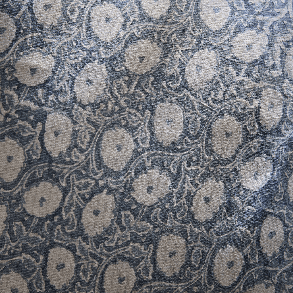 Anvi Hand Block Printed Cushion Cover, Blue