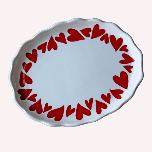 Image showing the Love Heart Platter, Red product.