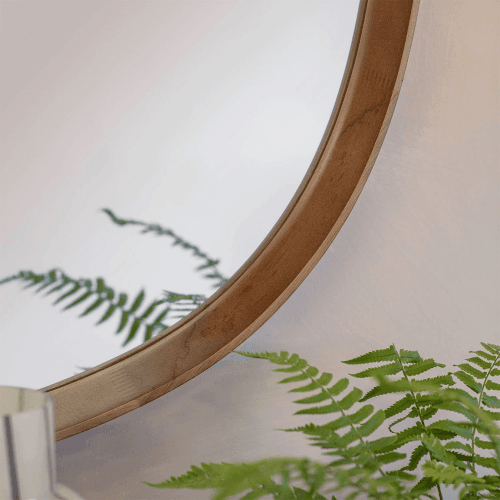 Image showing the Braunston Square Mirror, Brown product.