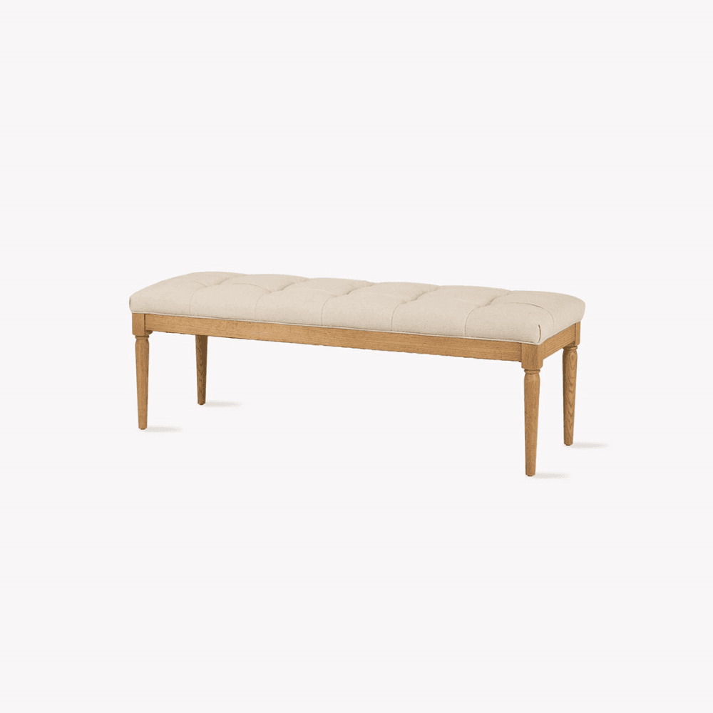 Aldwyn Buttoned Bench, Natural