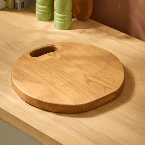 Image showing the Teak Round Chopping Board, Brown product.