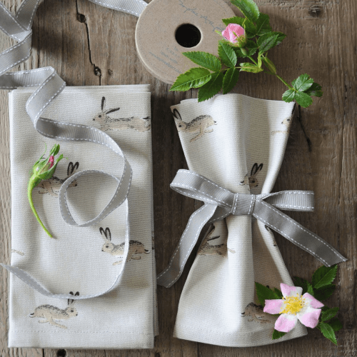 Image showing the Hare Set of 4 Napkins product.