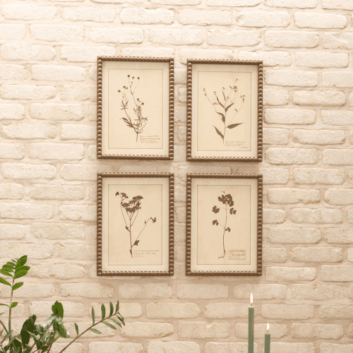 Image showing the Delicate Floral Set of 4 Wall Art, Brown product.