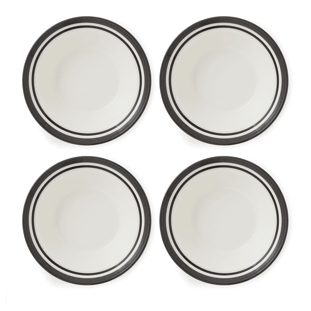 Potters Stripe Set of 4 Cereal Bowls, Black