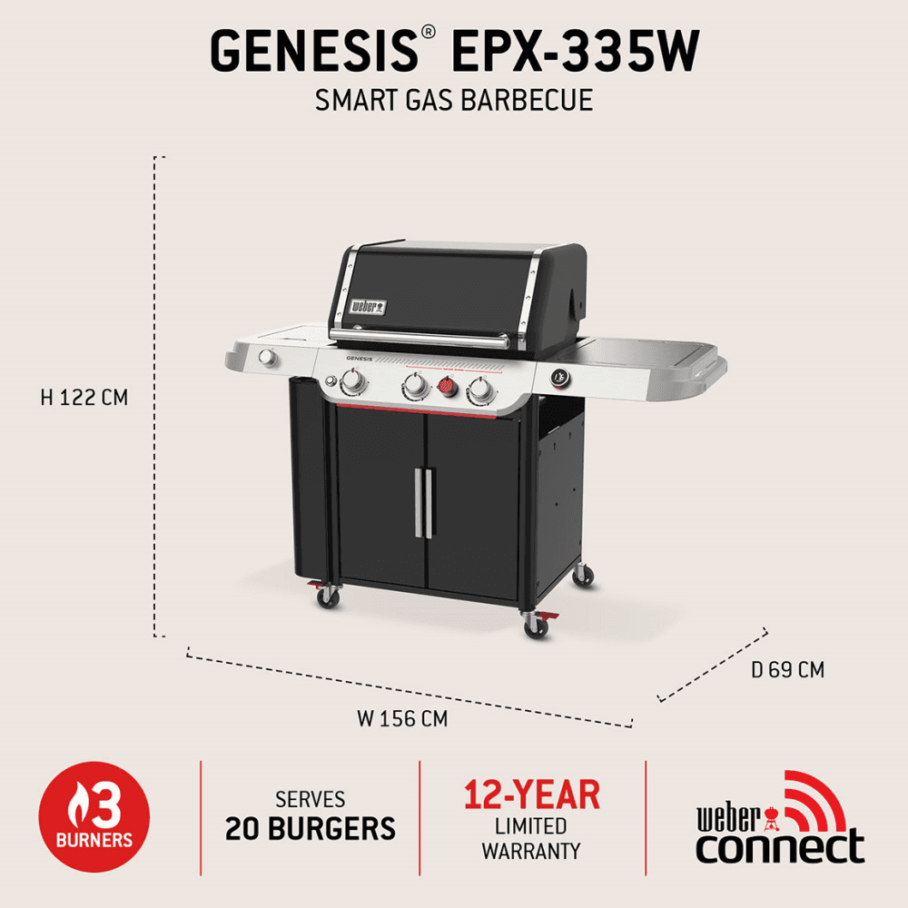 Genesis EPX-335W Gas Barbecue, Black
