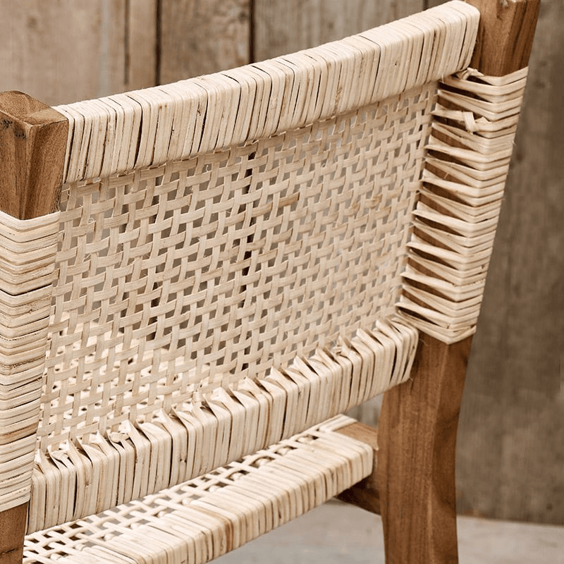 Madrisana Acacia & Rattan Bar Stool, Natural