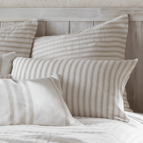 Image showing the French Ticking Stripe Pillowcase, Natural product.