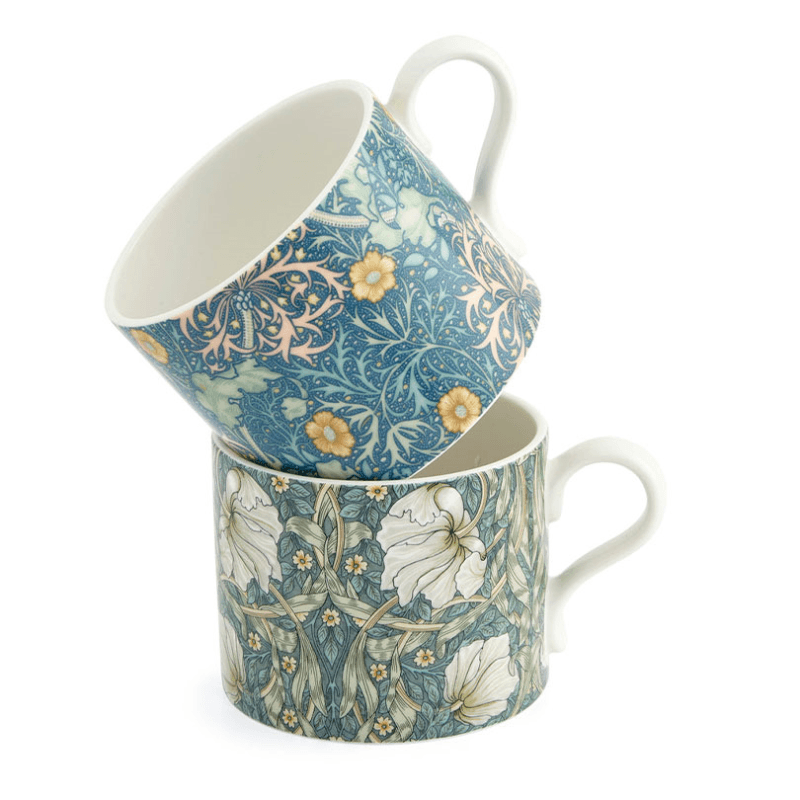 Morris & Co Set of 2 Mugs, Green/Blue
