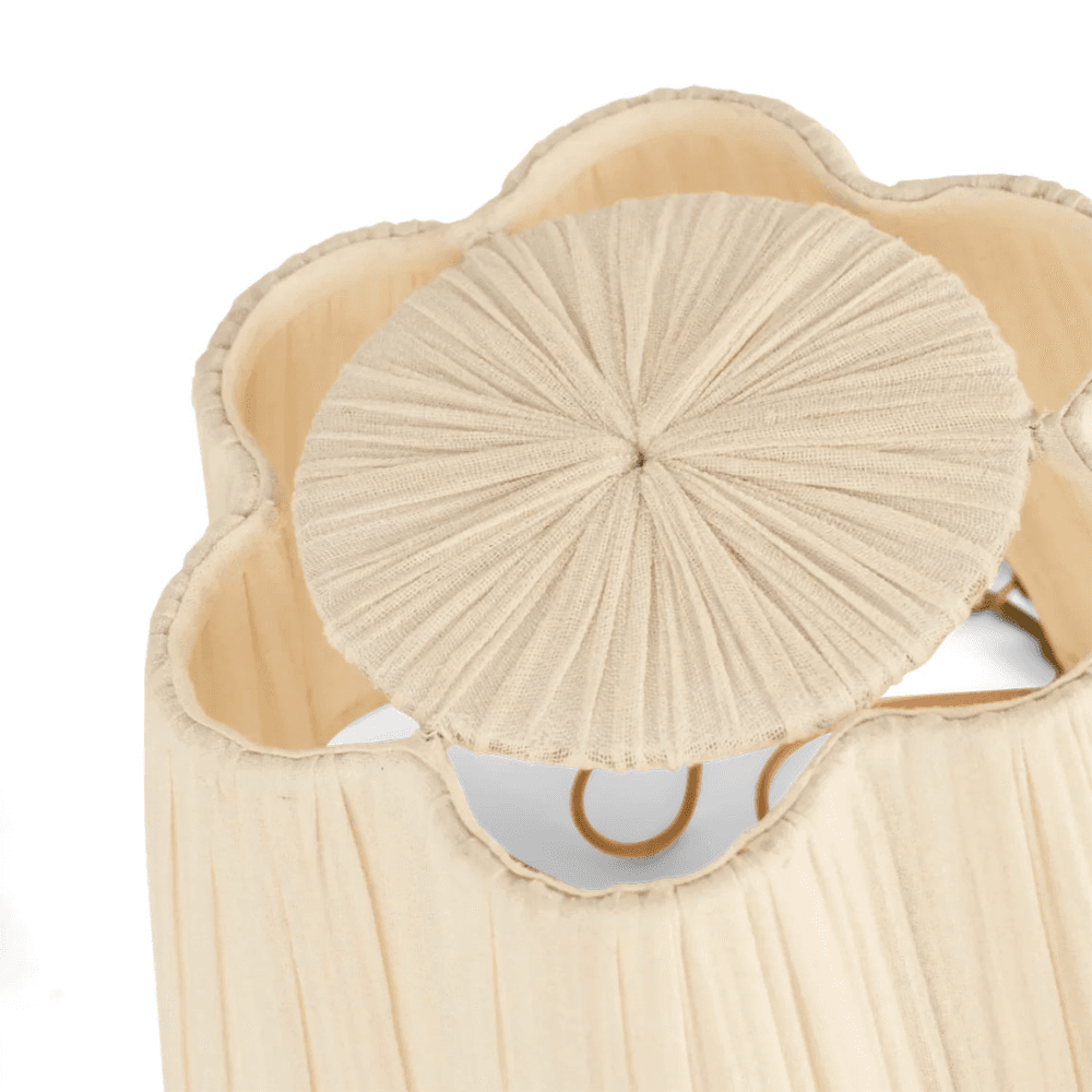 Cecile Gathered Linen Pendant, Natural