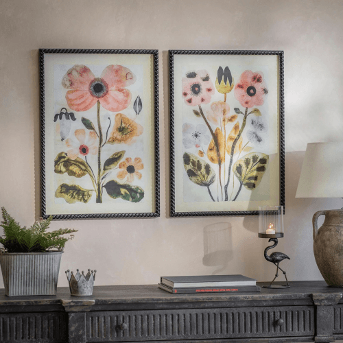 Image showing the Fairleigh Set of 2 Flower Framed Prints, Multi product.