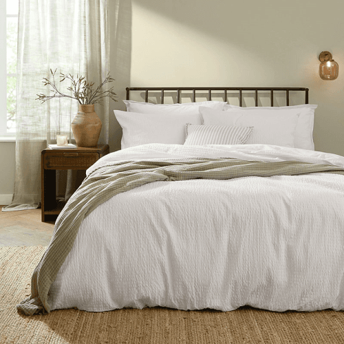 Image showing the Hebden Relaxed Seersucker Duvet Cover Set product.