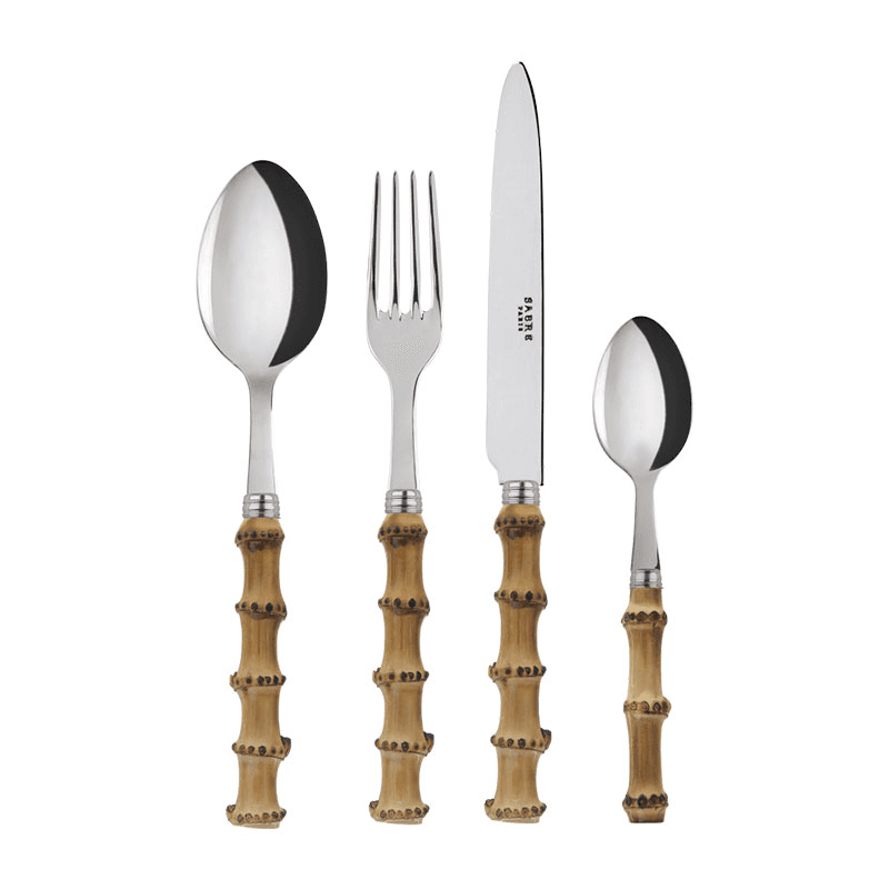 Panda 4 Piece Cutlery Set, Light Bamboo