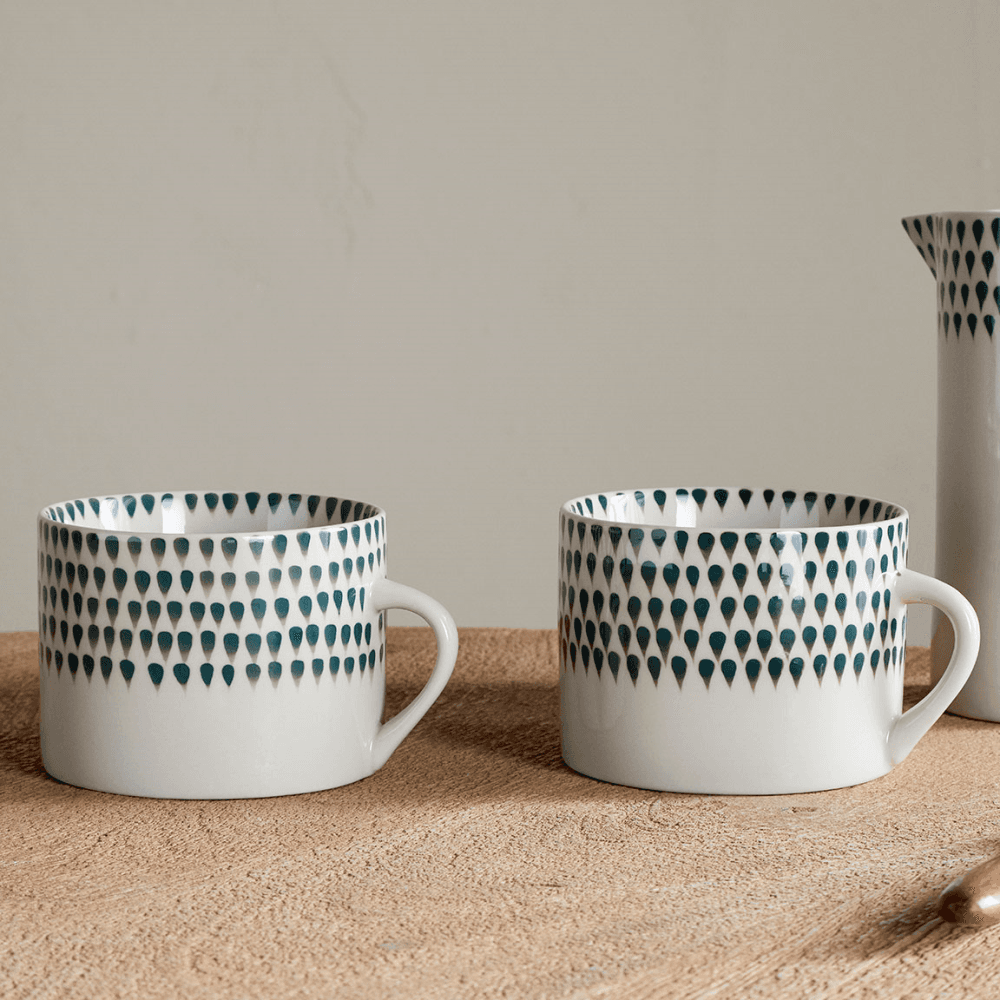 Juniper Drop Set of 2 Mugs, Green