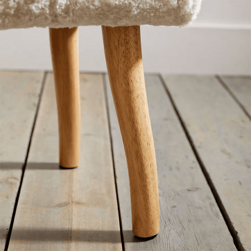 Image showing the Curly Sheepskin Shearling Bench, Oatmeal product.