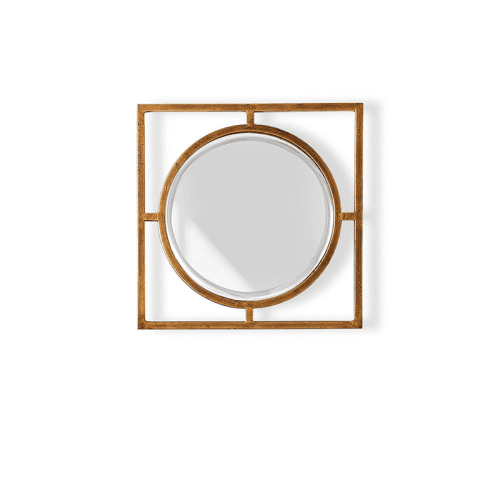 Image showing the Circle link Mirror, Antique Gold product.