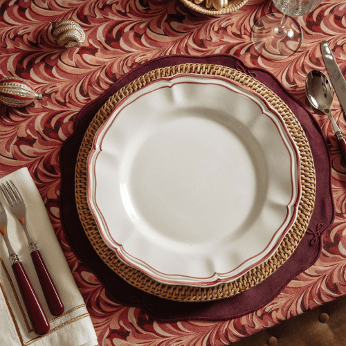 Image showing the Martha Placemat, Burgundy, Burgundy product.