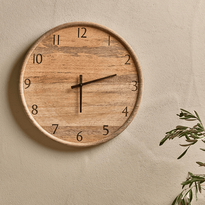 Som Mango Wood Clock, Natural