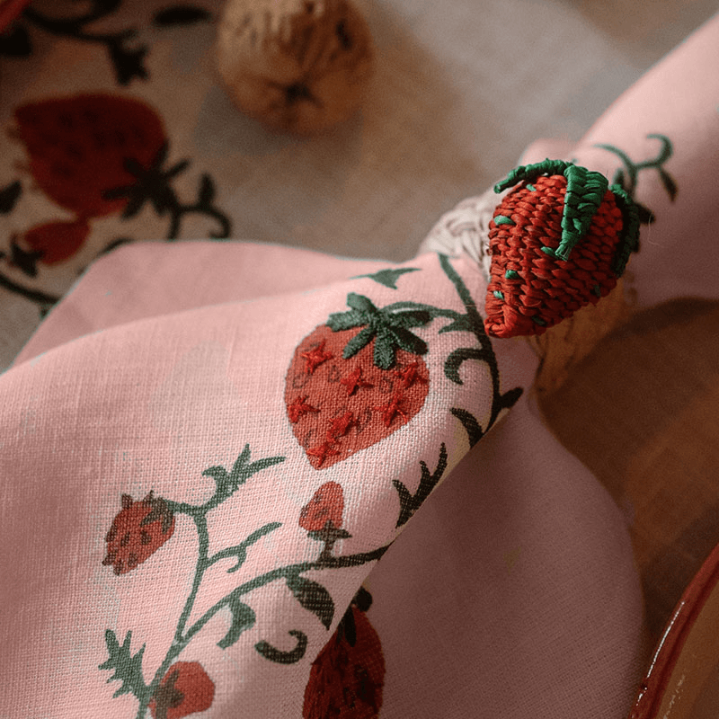 Fraises des Bois Set of 4 Napkins