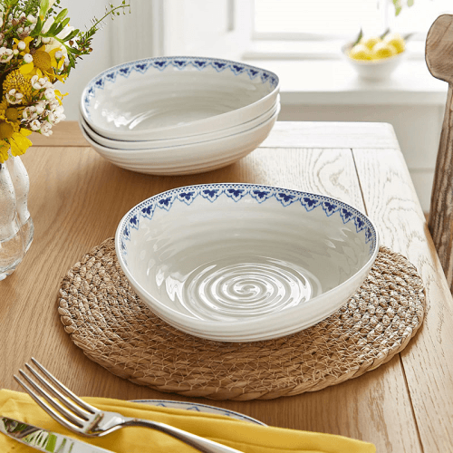 Image showing the Blue Set of 4 Pasta Bowls product.