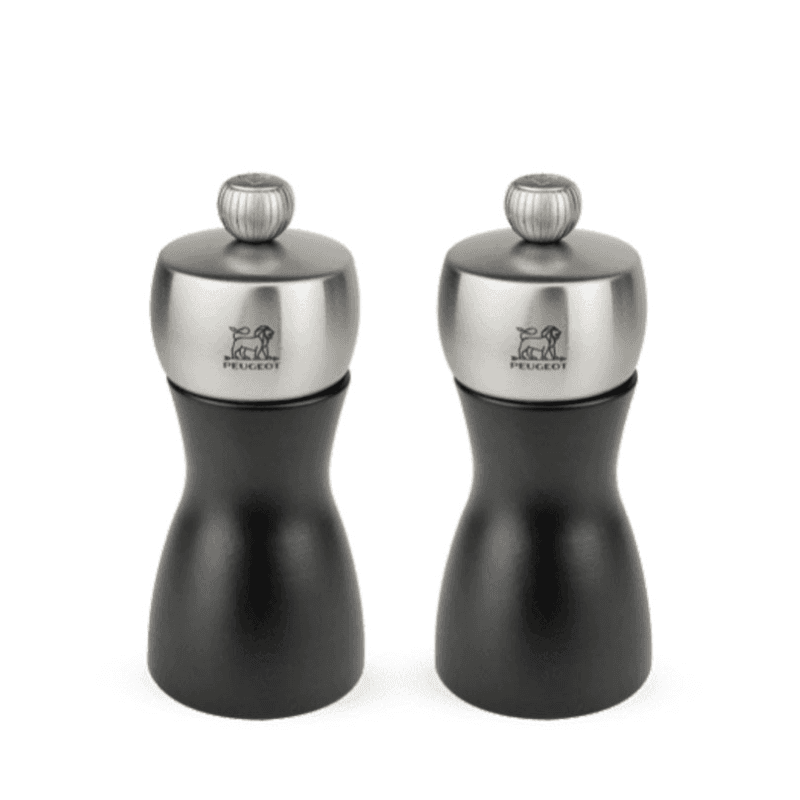 Fidji Duo Pepper Mill & Salt Mill Set, Black Matt & Stainless Steel