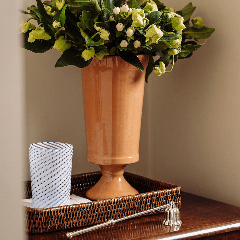 Flora Ceramic Urn Vase, Terracotta