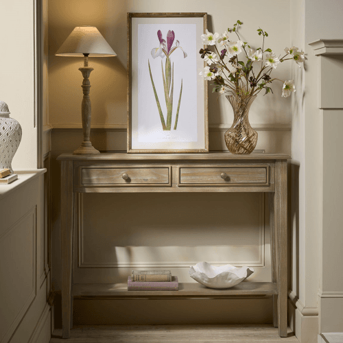 Image showing the Camille Console Table, Limewashed product.