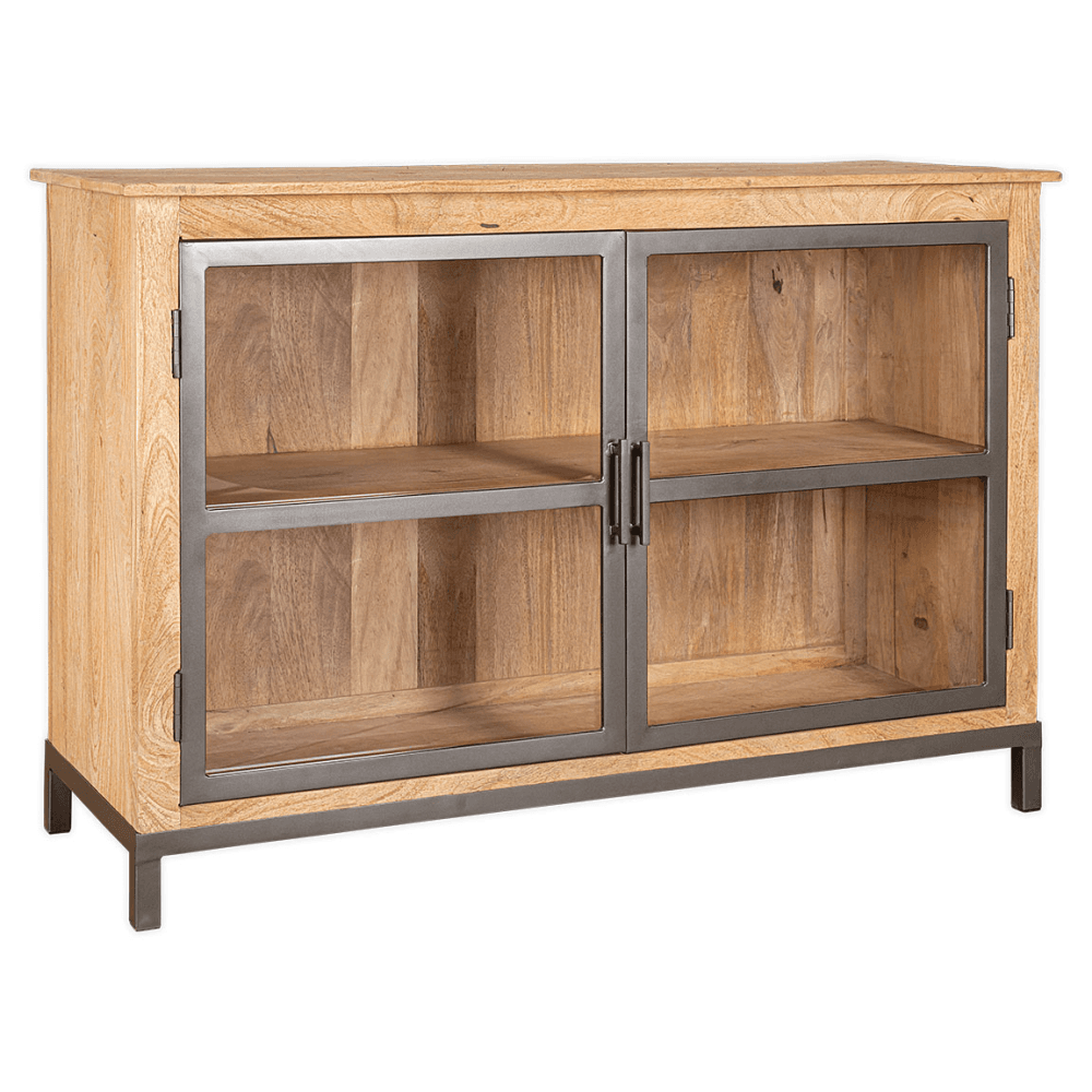 Nivri Mango Wood & Iron Sideboard, Black