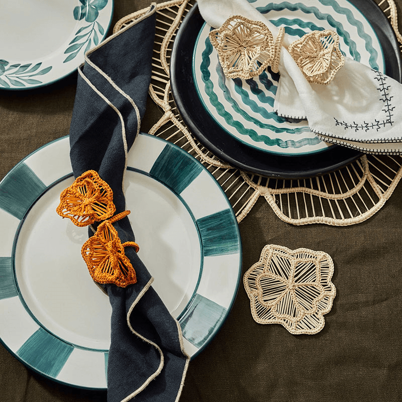 Franjas Dinner Plate, Teal