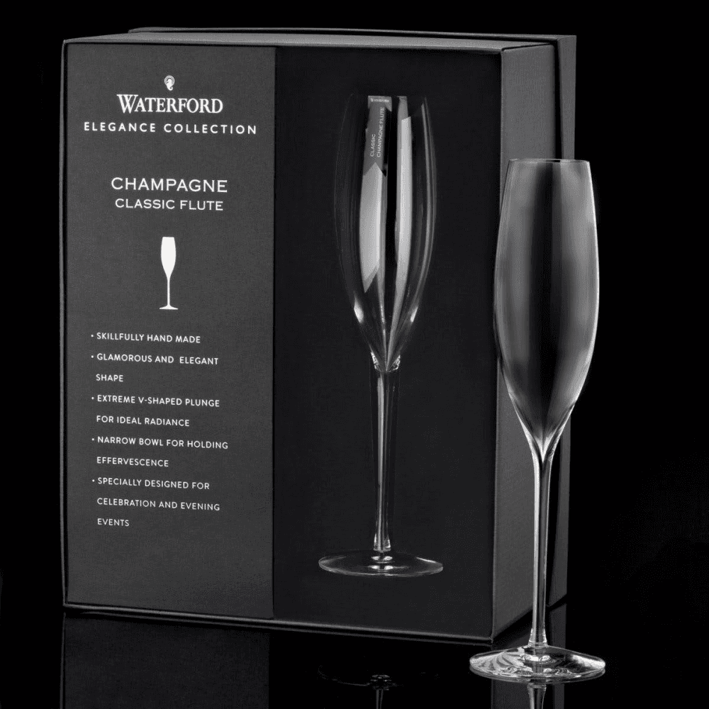 Elegance Collection Pair of Classic Champagne Flutes, Clear