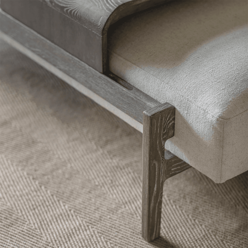 Musgrave Ottoman with Sliding Tray, Oatmeal
