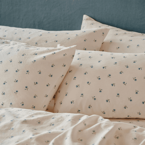 Image showing the Posy Bud Pair of Linen Blend Pillowcases product.