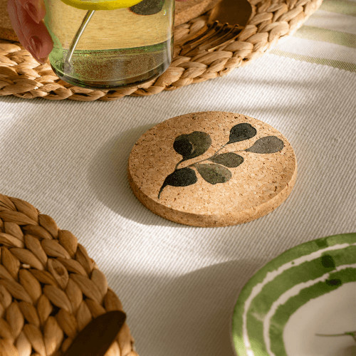 Image showing the Flora Set of 4 Coasters & Placemats Set, Natural product.