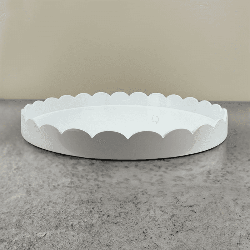 Lacquered Round Scallop Tray