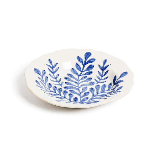 Image showing the Leaf Shallow Bowl, Blue product.