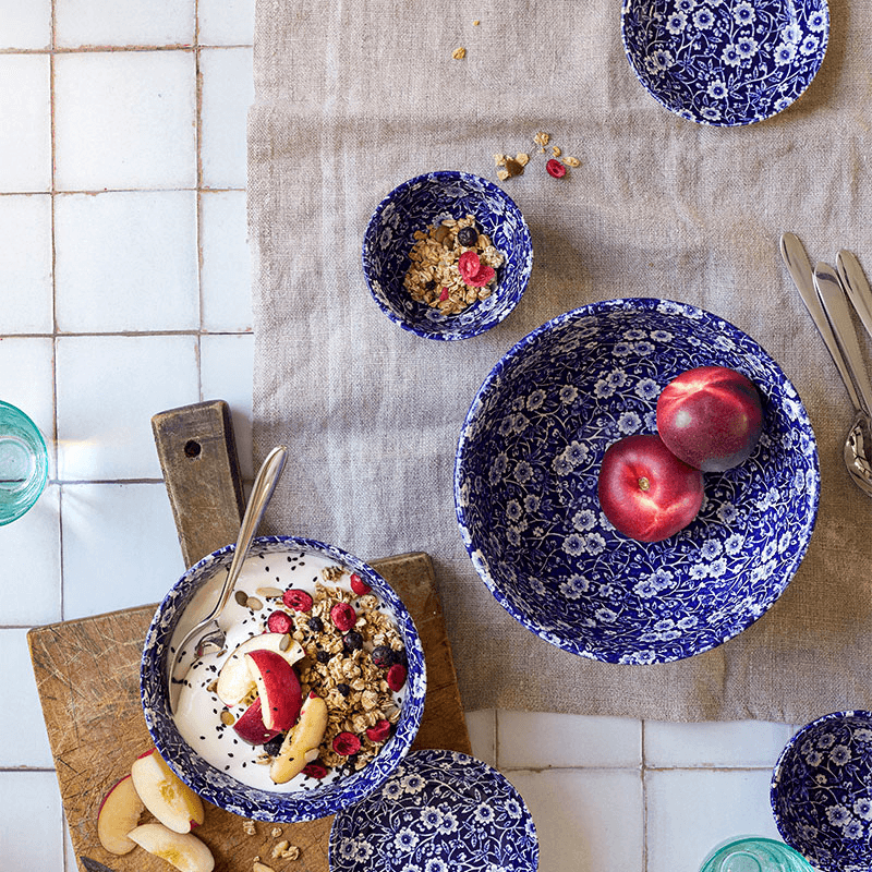 Calico Cereal Bowl, Blue