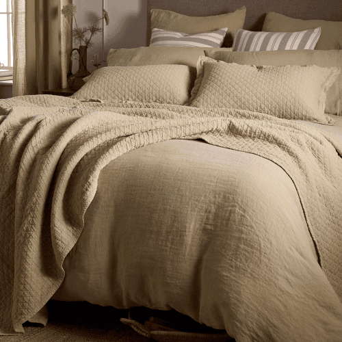 Image showing the 100% Linen Duvet Cover, Double, Soft Sage product.